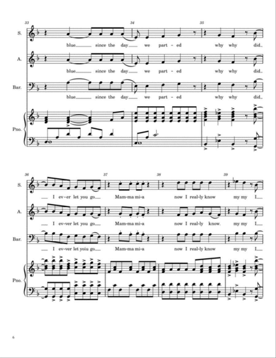 Mamma Mia 3-Part scores gallery preview page 6