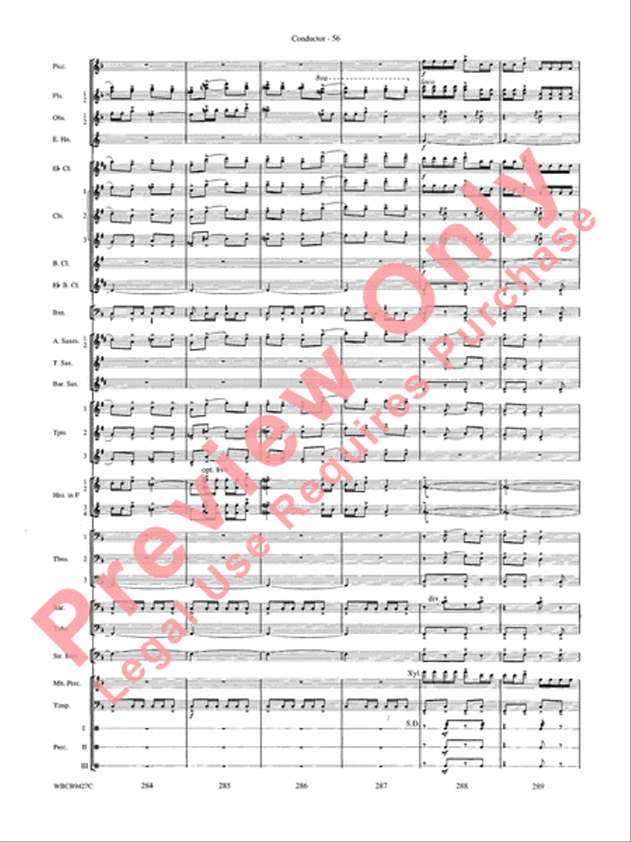 An American in Paris Concert Band scores gallery preview page 58