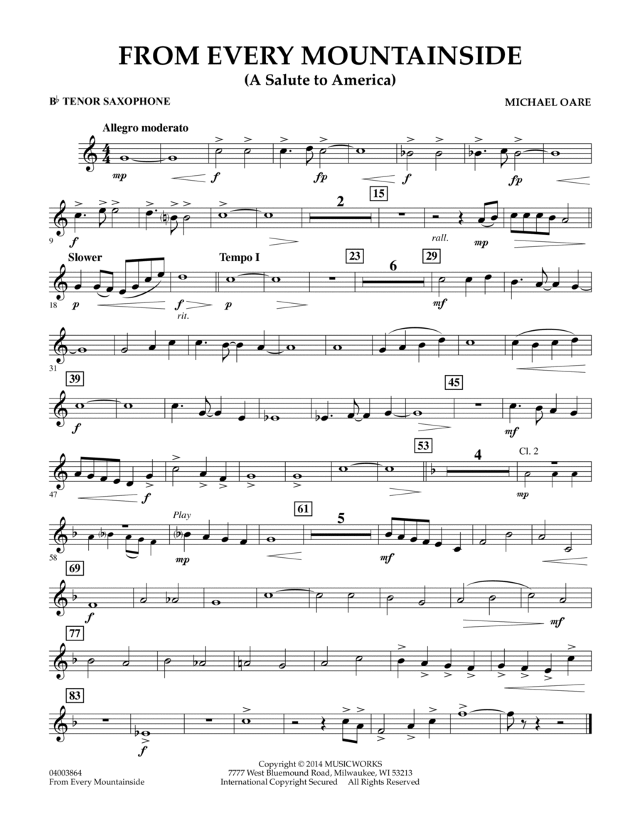 From Every Mountainside (A Salute to America) - Bb Tenor Saxophone Concert Band scores gallery preview page 1