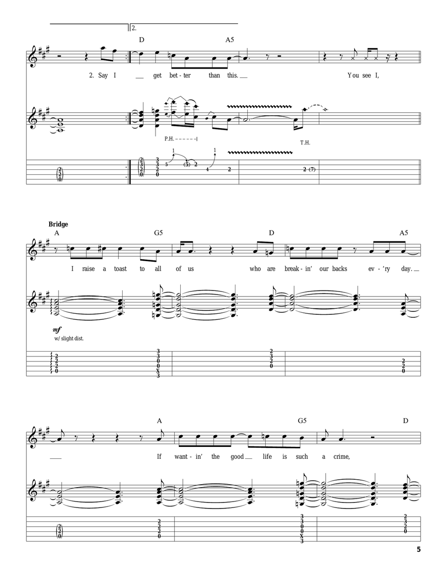 Nothin' But A Good Time Acoustic Guitar scores gallery preview page 5