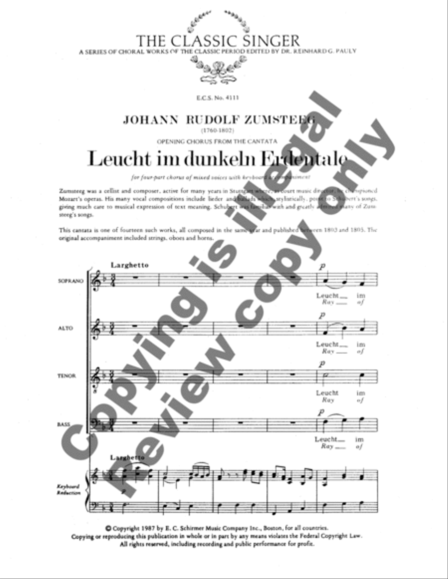 Leucht im dunkeln Erdentale (Ray of Light) 4-Part scores gallery preview page 6