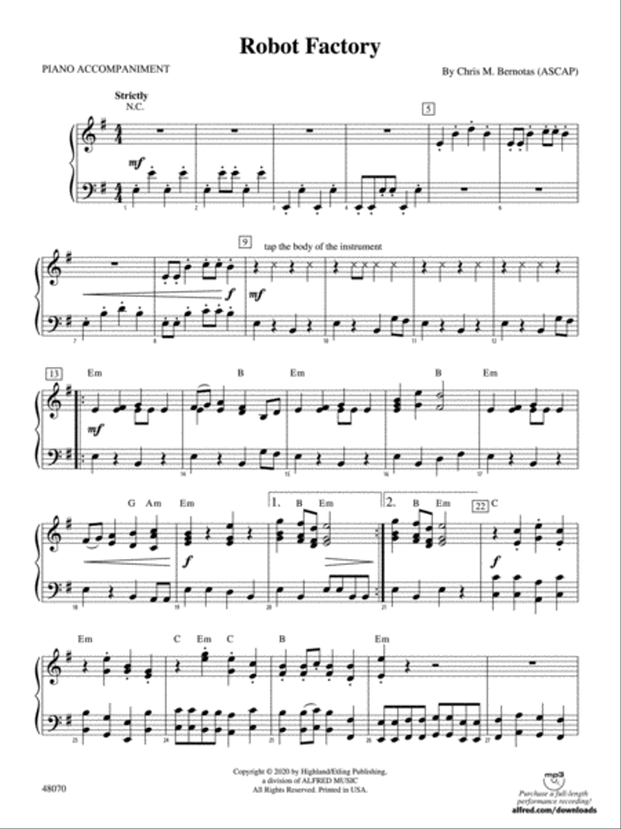 Robot Factory: Piano Accompaniment Orchestra scores gallery preview page 1