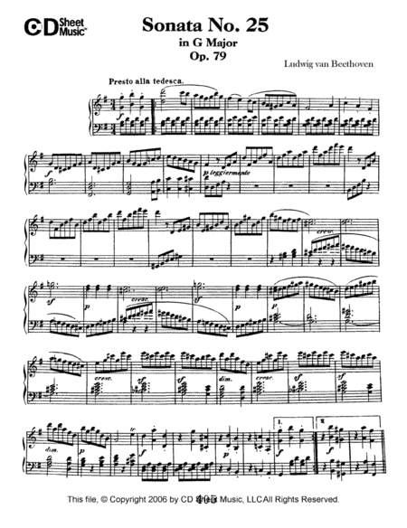 Sonata No. 25 In G Major, Op. 79