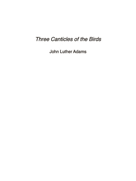 Three Canticles of the Birds