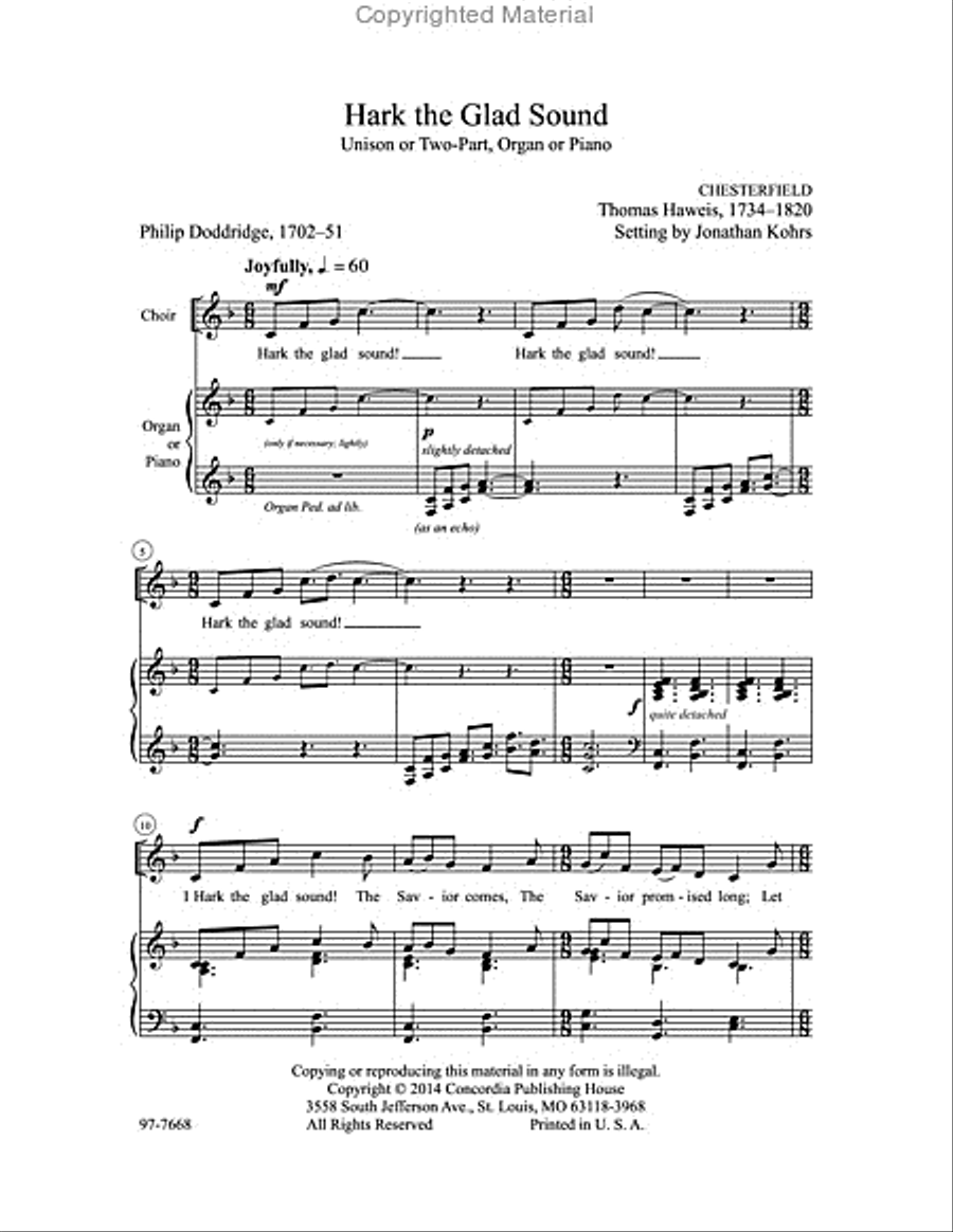 The Concordia Children's Choir Book: Six Settings for the Church Year Children's Choir scores gallery preview page 2
