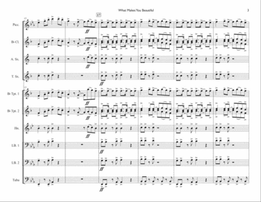 What Makes You Beautiful Marching Band scores gallery preview page 3
