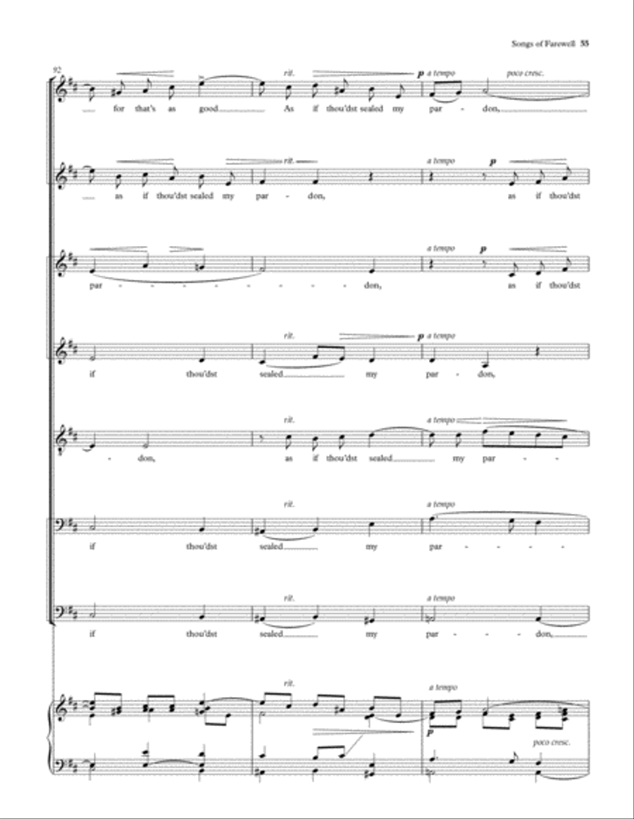 Songs of Farewell Divisi scores gallery preview page 56