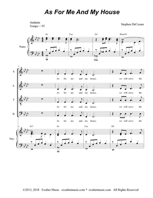 As For Me And My House (Solo with SATB)