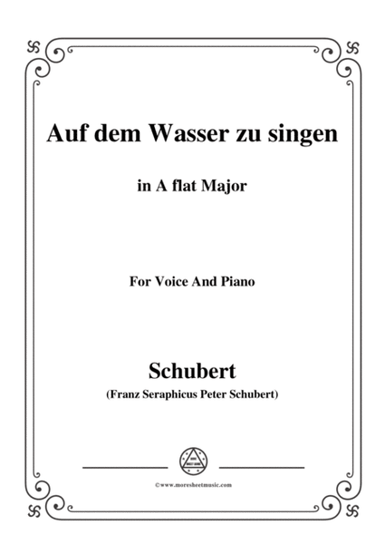 Schubert-Auf dem Wasser zu singen in A flat Major, for Voice and Piano image number null