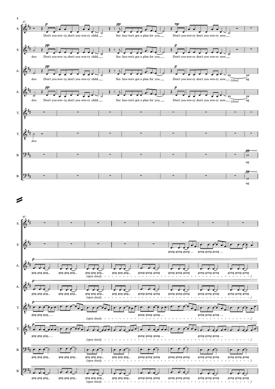 Don't You Worry Child A Cappella scores gallery preview page 4