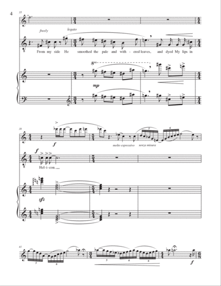 The Poet's Pen for Tenor, Oboe and Piano Small Ensemble scores gallery preview page 4