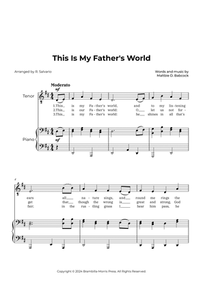 This Is My Father's World (Key of D Major)