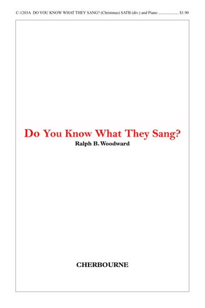 Do You Know What They Sang? image number null