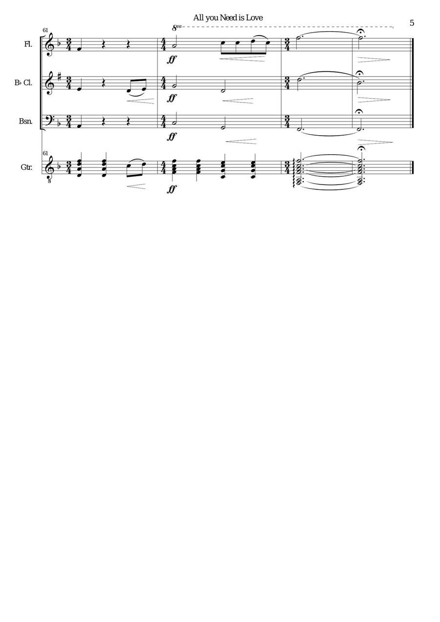 All You Need Is Love All You Need Is Love Small Ensemble scores gallery preview page 5