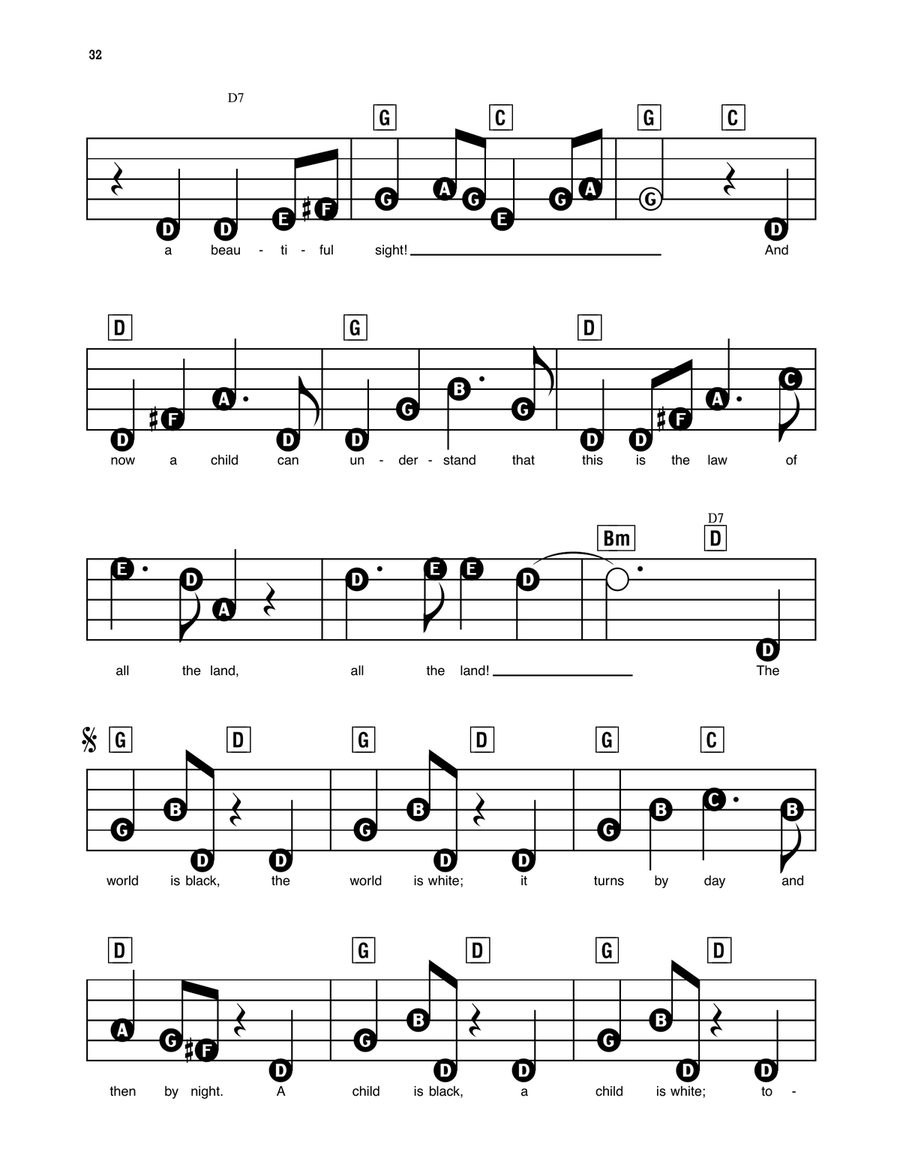 Black And White by Three Dog Night Electronic Keyboard - Digital Sheet Music page 2
