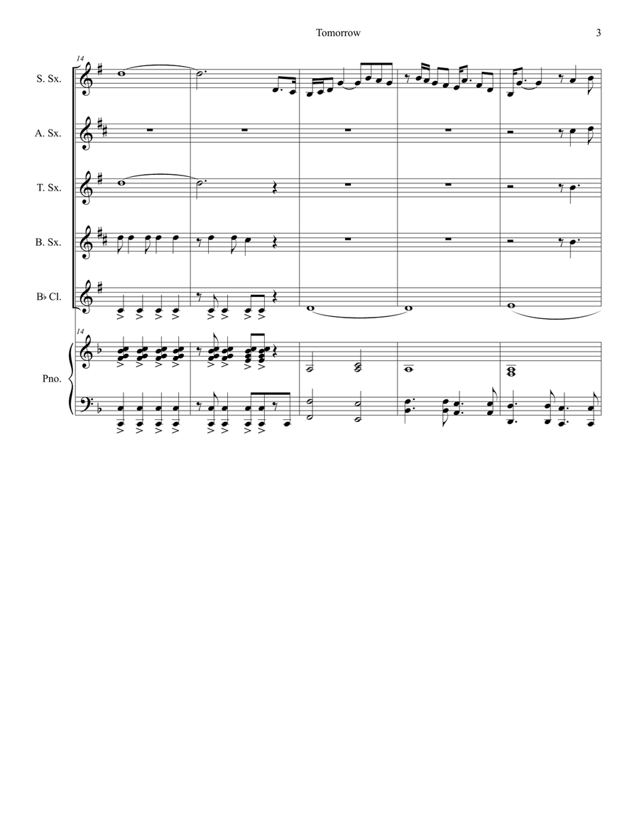 Tomorrow Saxophone Quartet scores gallery preview page 3