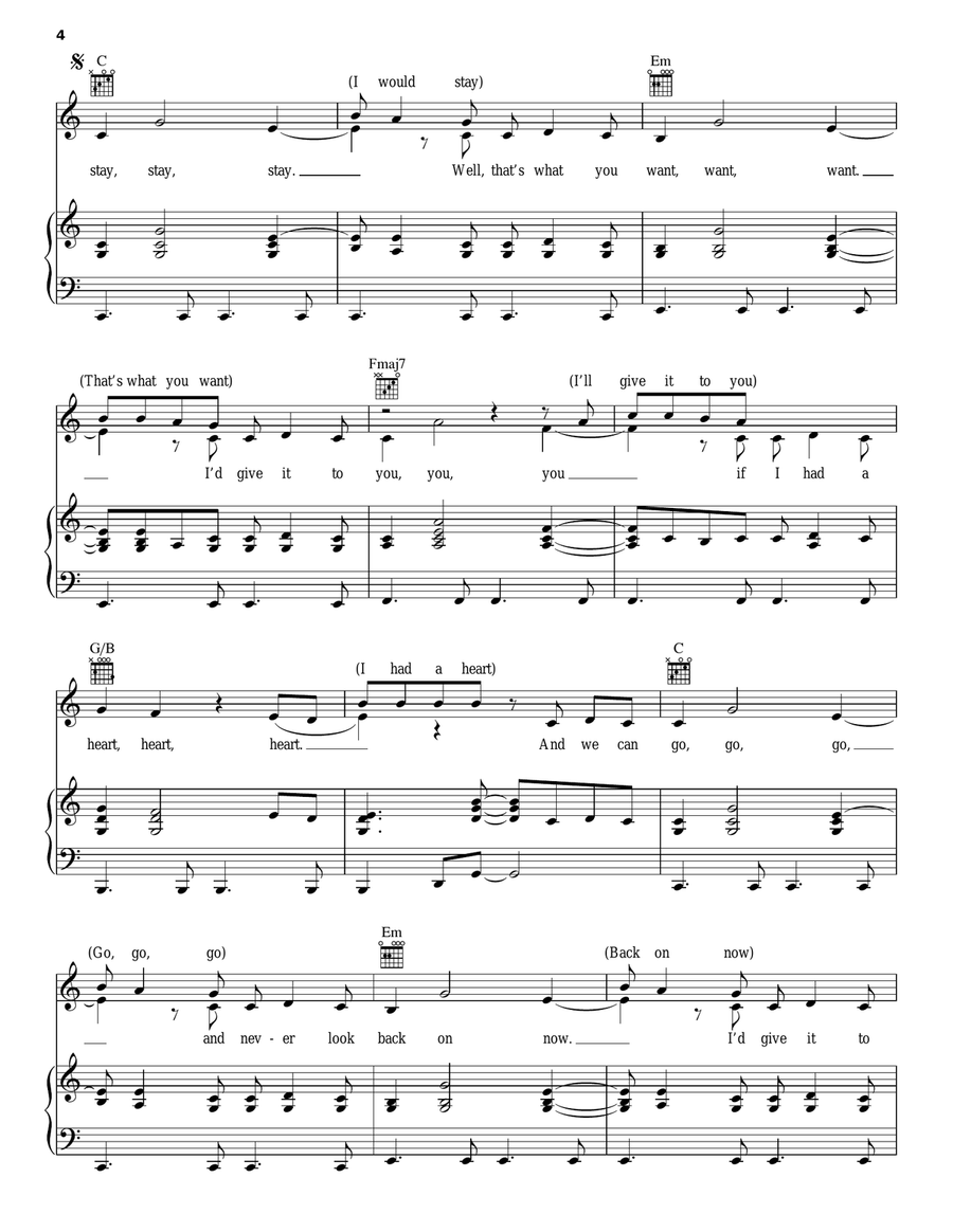 What Part Of Forever Piano, Vocal, Guitar scores gallery preview page 4