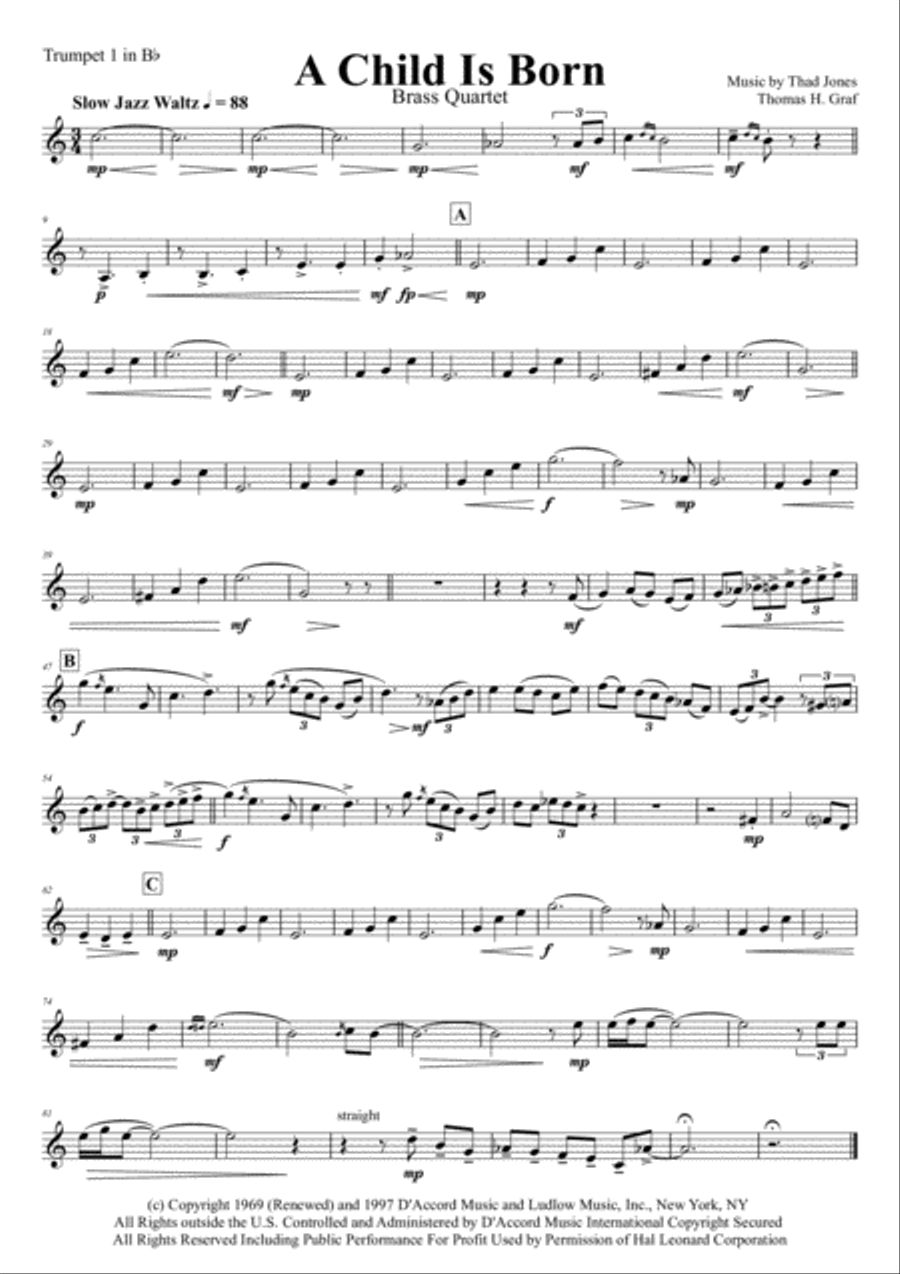A Child Is Born Euphonium scores gallery preview page 4