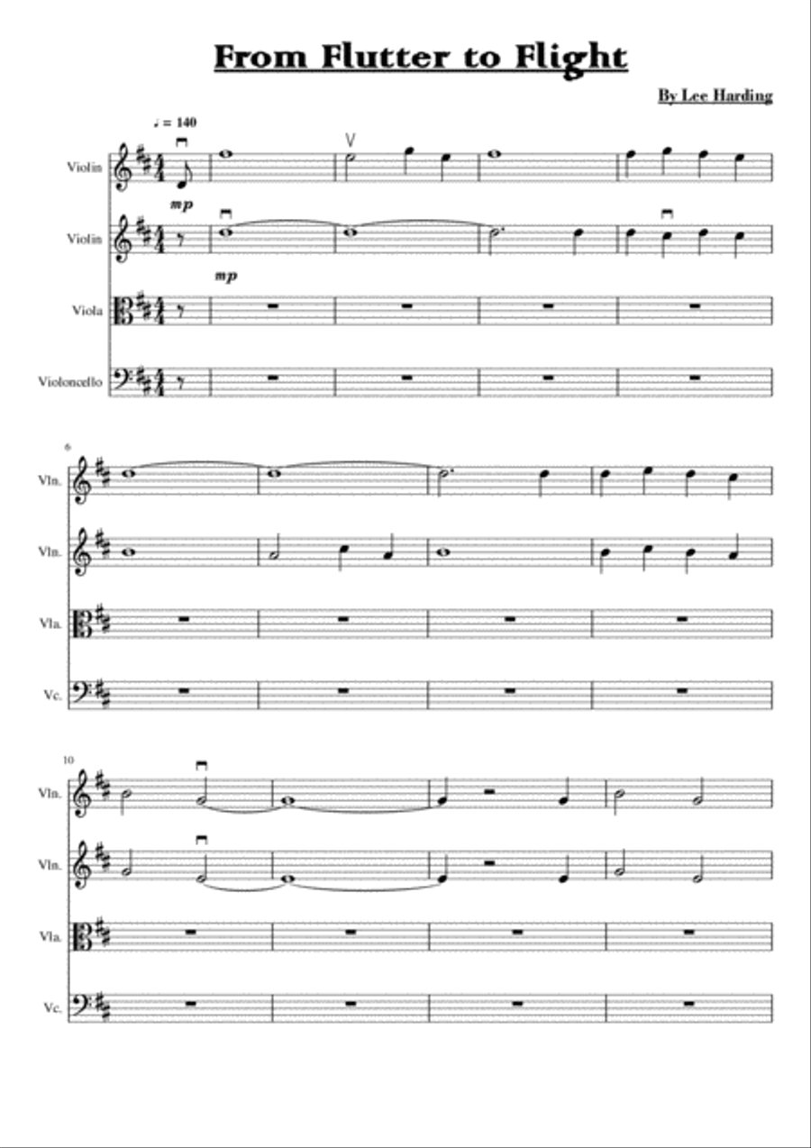 From Flutter to Flight String Quartet scores gallery preview page 1