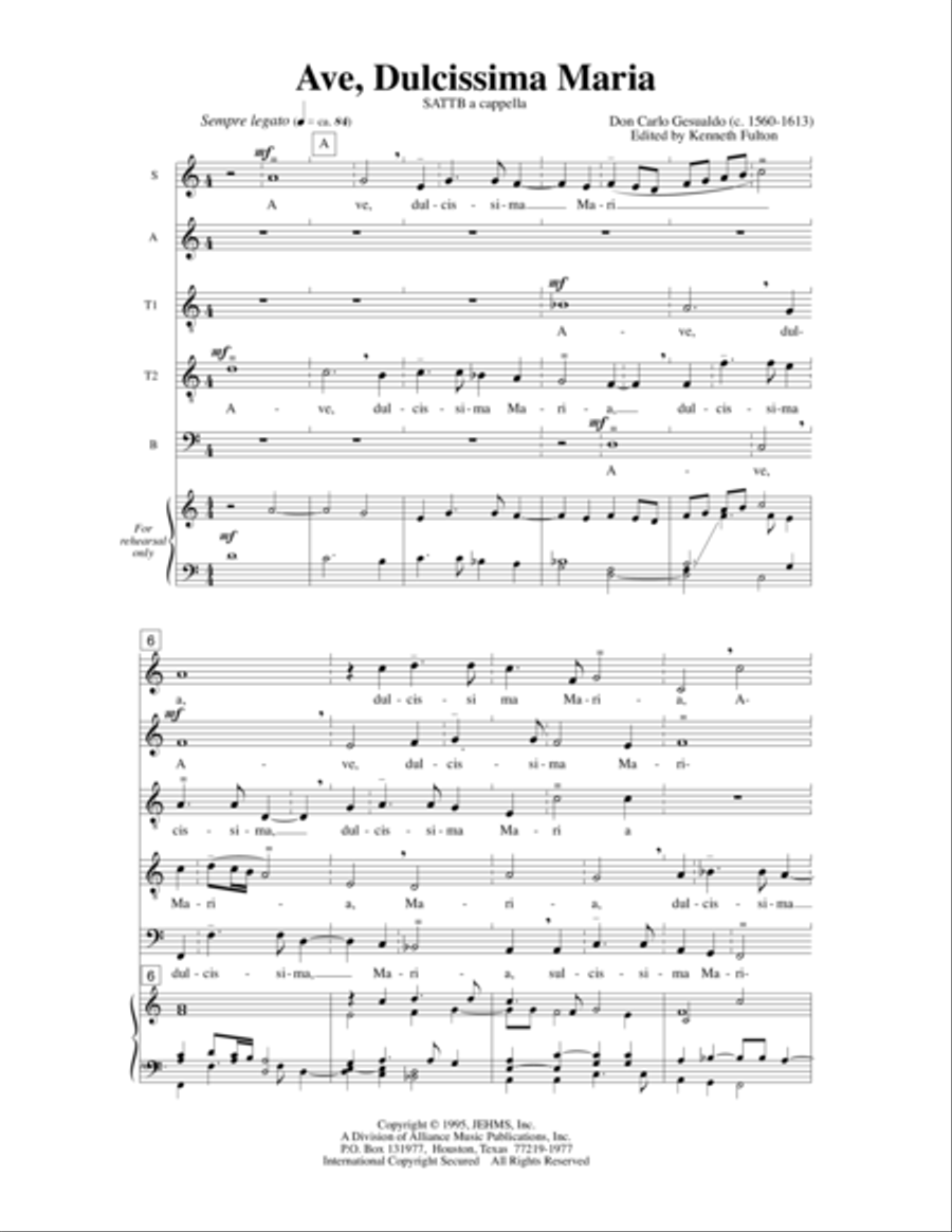 Ave, dulcissima Maria SATTB scores gallery preview page 5