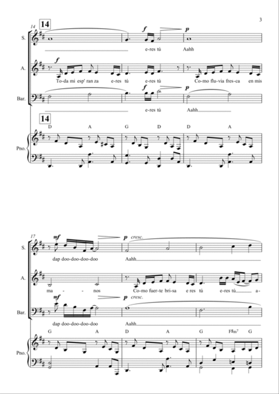 Eres Tu/touch The Wind Eres Tu/touch The Wind 3-Part scores gallery preview page 3