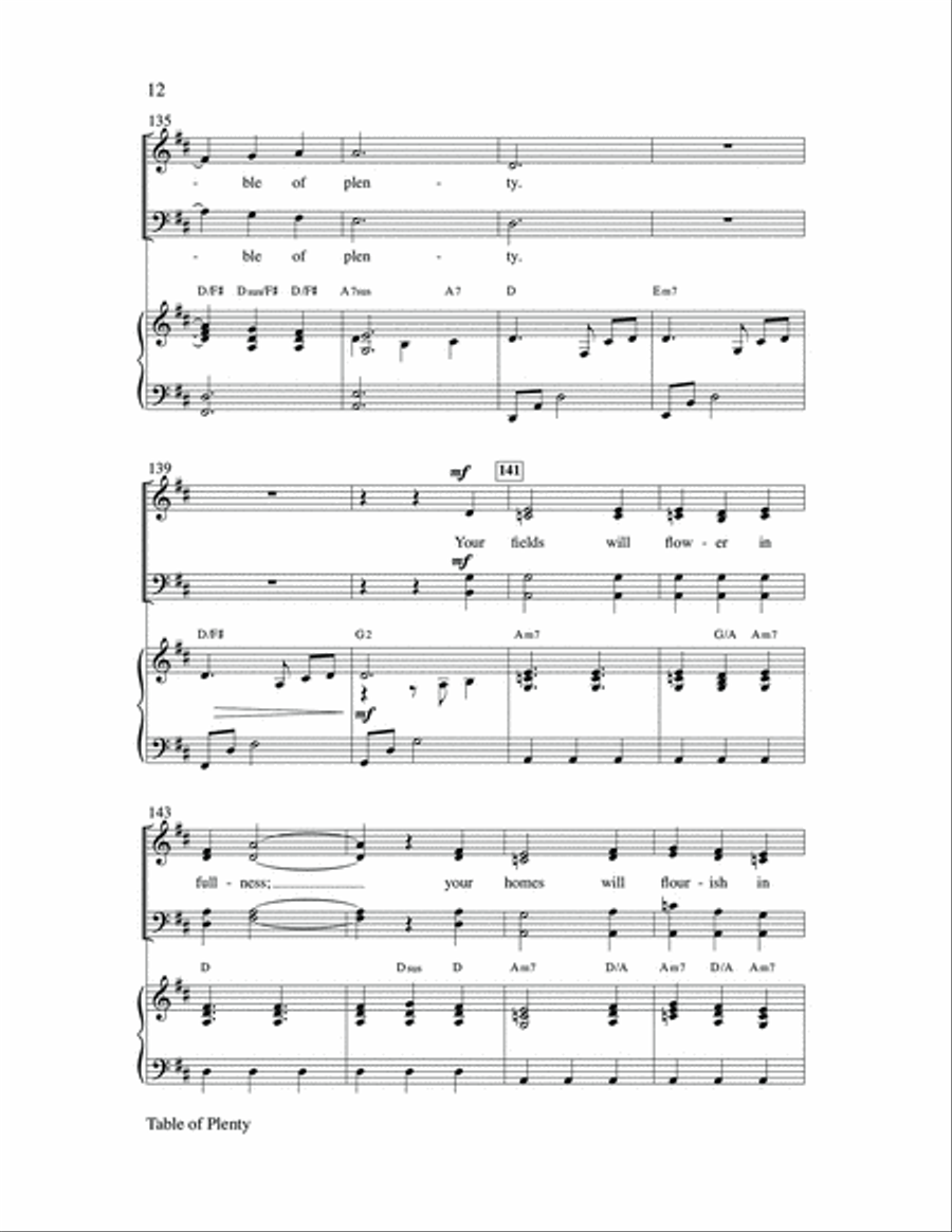 Table of Plenty 4-Part scores gallery preview page 12
