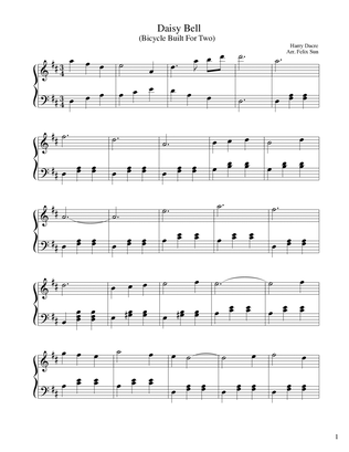 Daisy Bell (Bicycle Built For Two) - Piano Solo