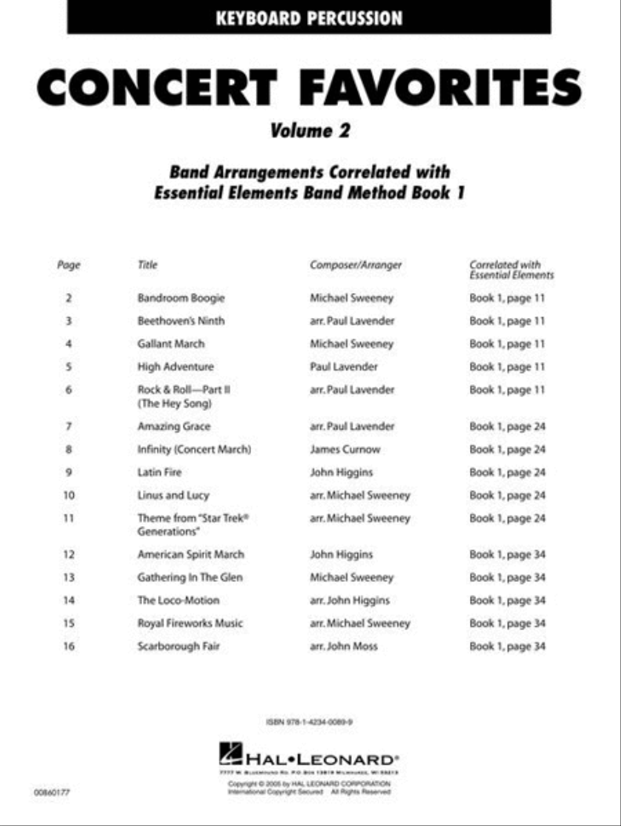 Concert Favorites Vol. 2 – Keyboard Percussion