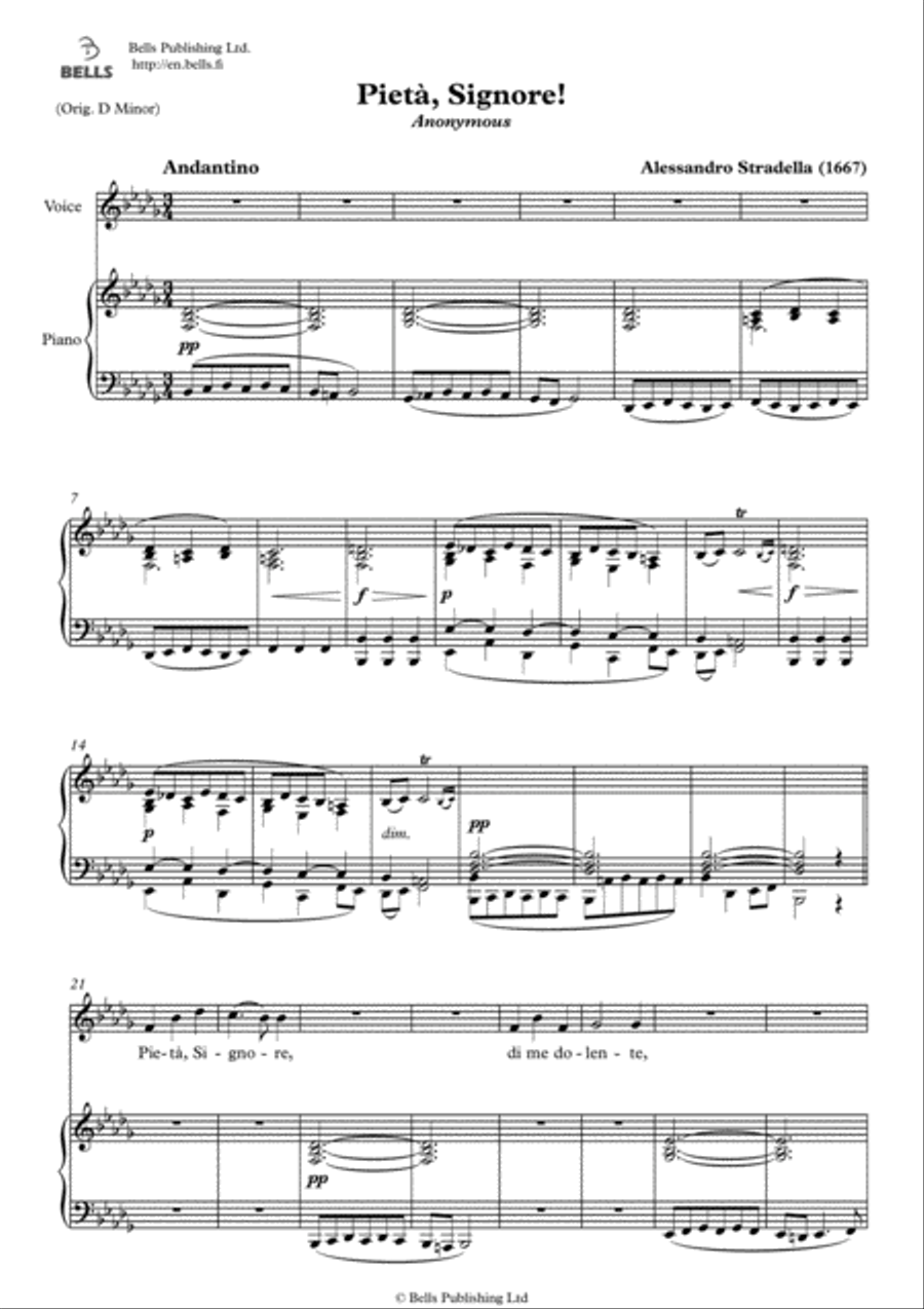 Pieta, Signore! (B-flat minor) Voice Solo scores gallery preview page 1