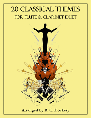 Book cover for 20 Classical Themes for Flute and Clarinet Duet