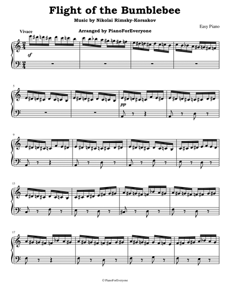Flight of the Bumblebee - Rimsky-Korsakov (Easy Piano) image number null