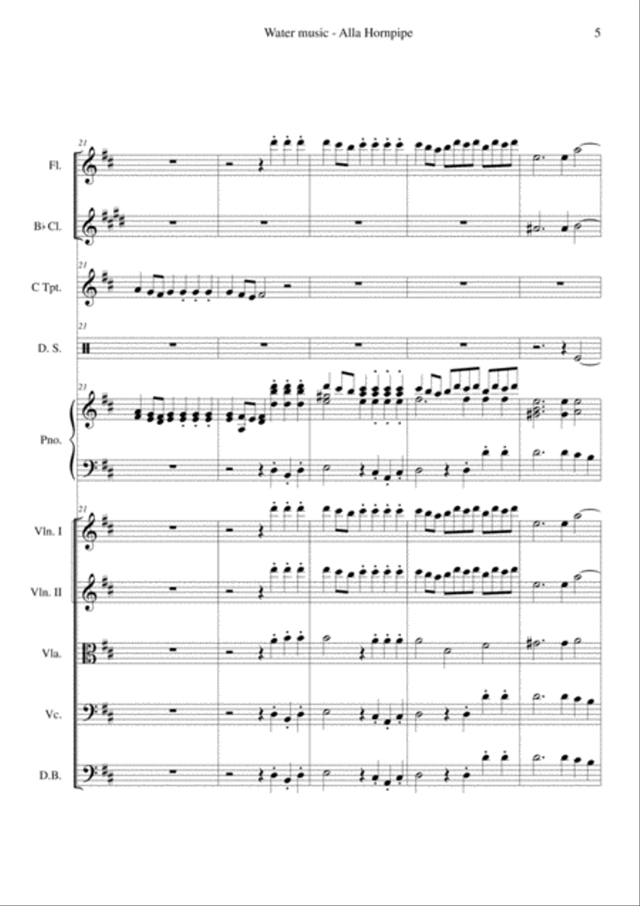 Water Music Suite II HWV 349_ no.12 Alla Hornpipe Orchestra scores gallery preview page 5