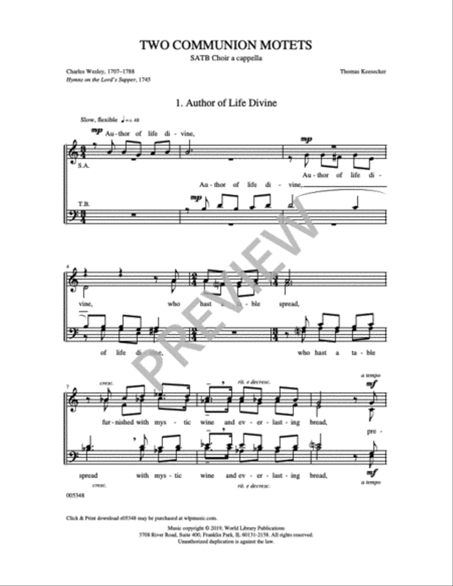 Two Communion Motets 4-Part scores gallery preview page 7