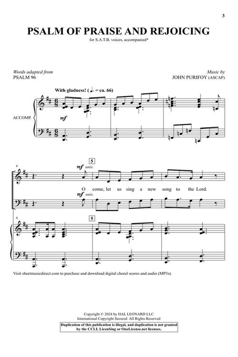 Psalm of Praise and Rejoicing 4-Part scores gallery preview page 3