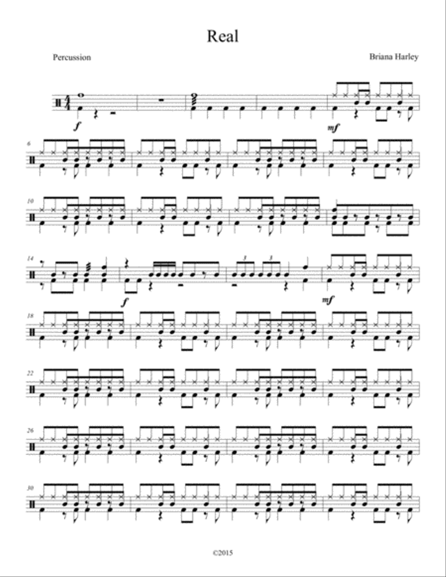 Real - Percussion Concert Band scores gallery preview page 1