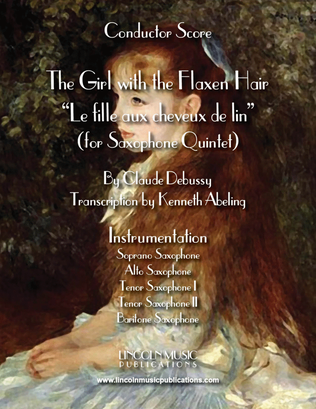 Book cover for The Girl with the Flaxen Hair (for Saxophone Quintet SATTB)