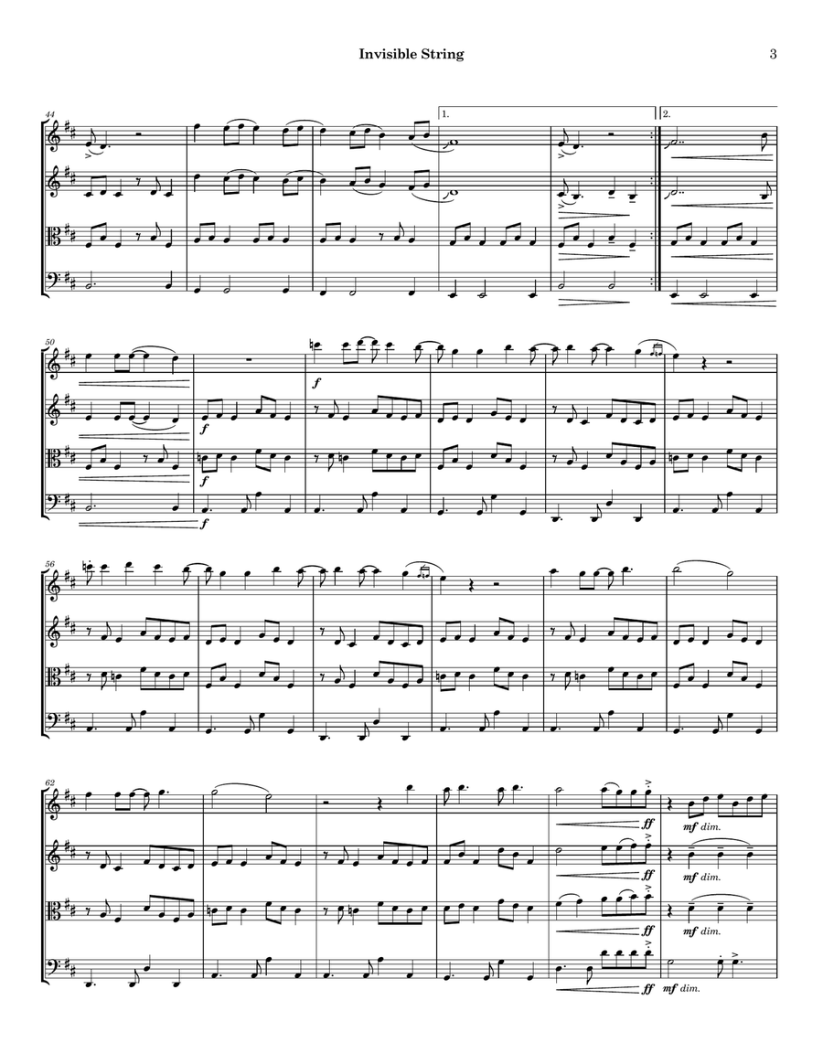 Invisible String String Quartet scores gallery preview page 4