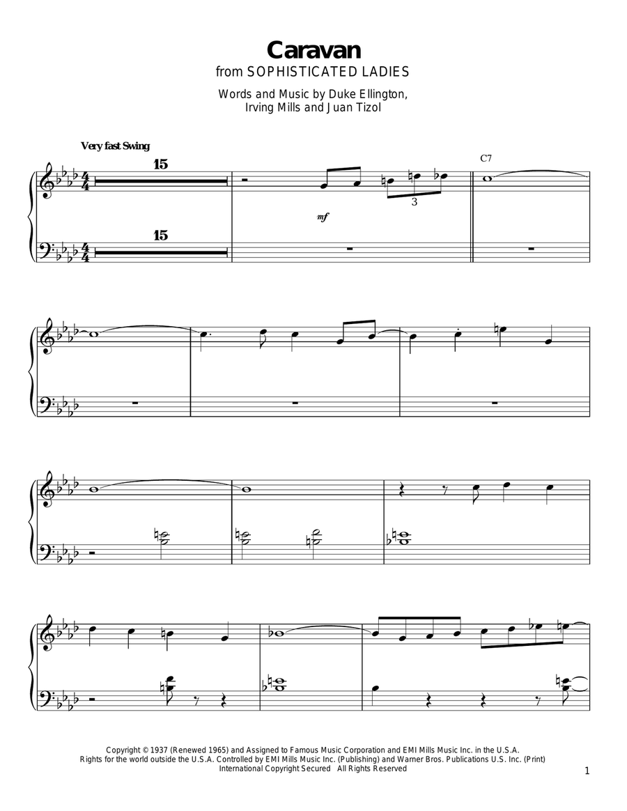 Caravan Piano scores gallery preview page 1