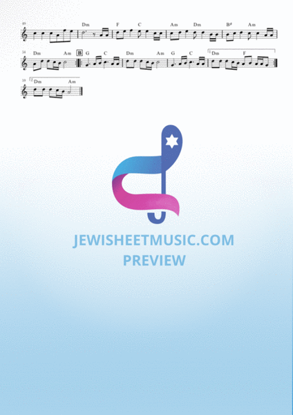 Bobov Nigun. Jewish klezmer melody. Lead Sheet with chords. image number null