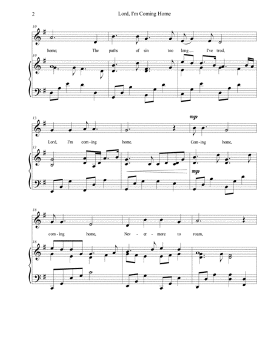 Lord, I'm Coming Home - Arr. Pohl Voice scores gallery preview page 2