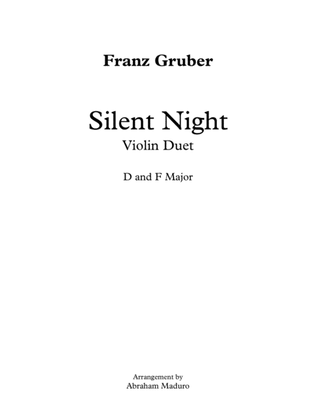 Silent Night Violin Duet Two Tonalities Included
