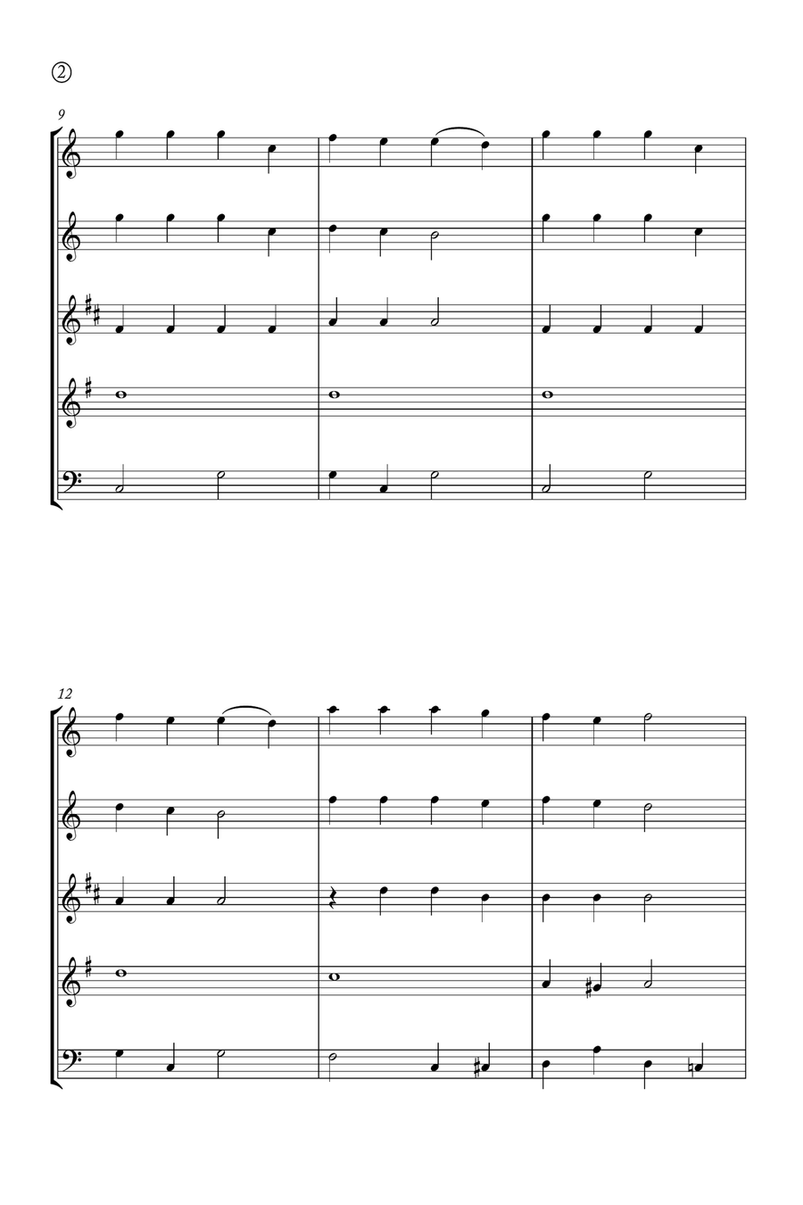 Hark! The Herald Angels Sing Woodwind Quintet scores gallery preview page 2