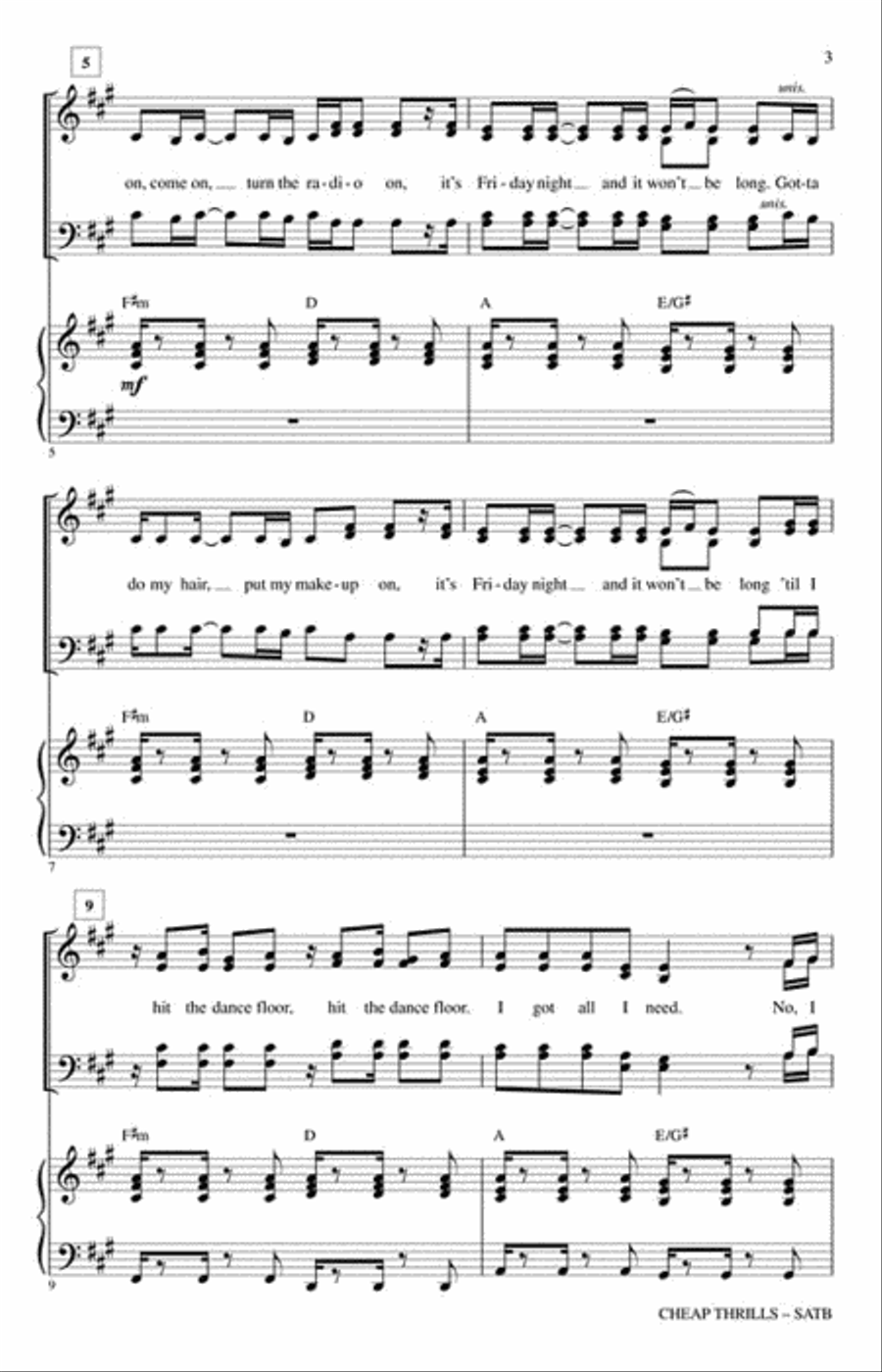 Cheap Thrills Choir scores gallery preview page 3