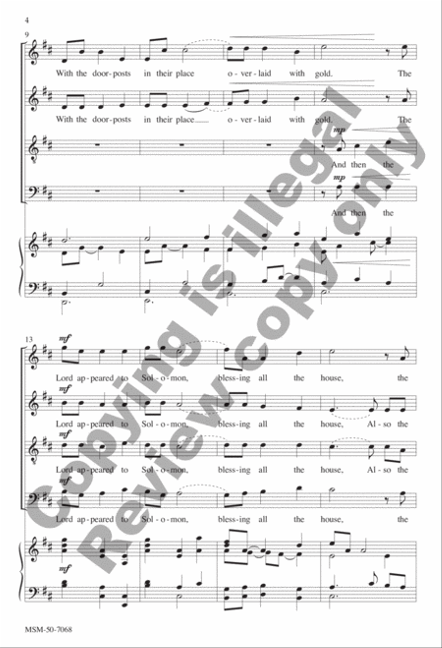 Come Dwell in Solomon's Walls 4-Part scores gallery preview page 3