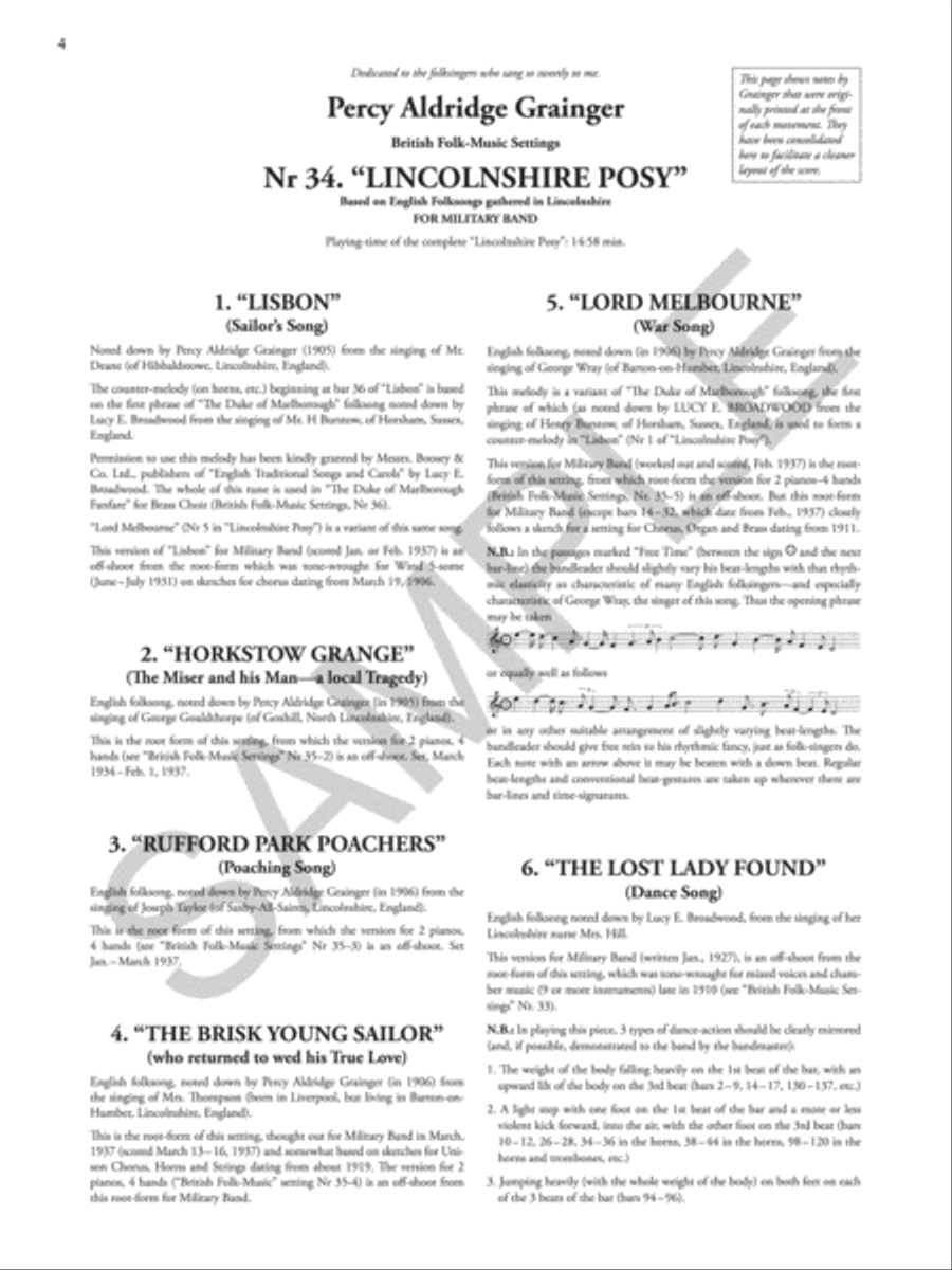 Lincolnshire Posy Concert Band scores gallery preview page 5