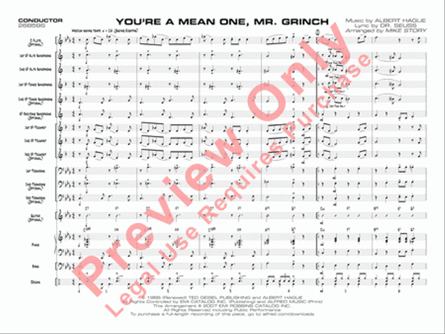 You're a Mean One, Mr. Grinch Jazz Ensemble scores gallery preview page 4