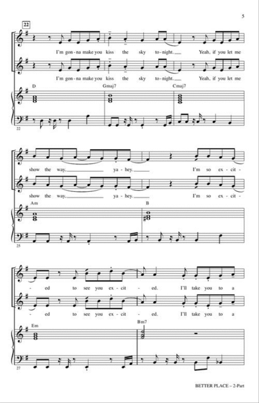 Better Place (from Trolls Band Together) 2-Part scores gallery preview page 4