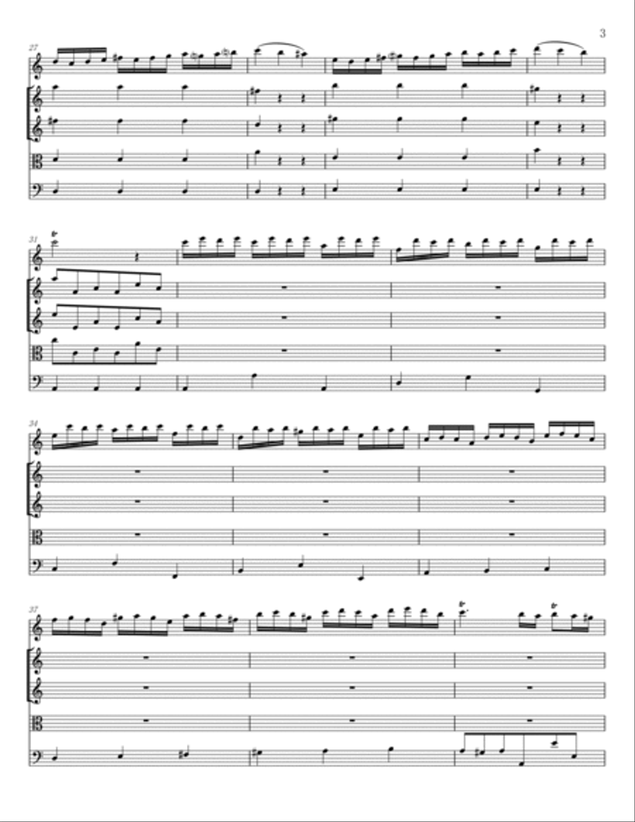 Vivaldi - Recorder Concerto in C major, RV 443 - for Flautino and Strings Original Full Score Flute scores gallery preview page 3