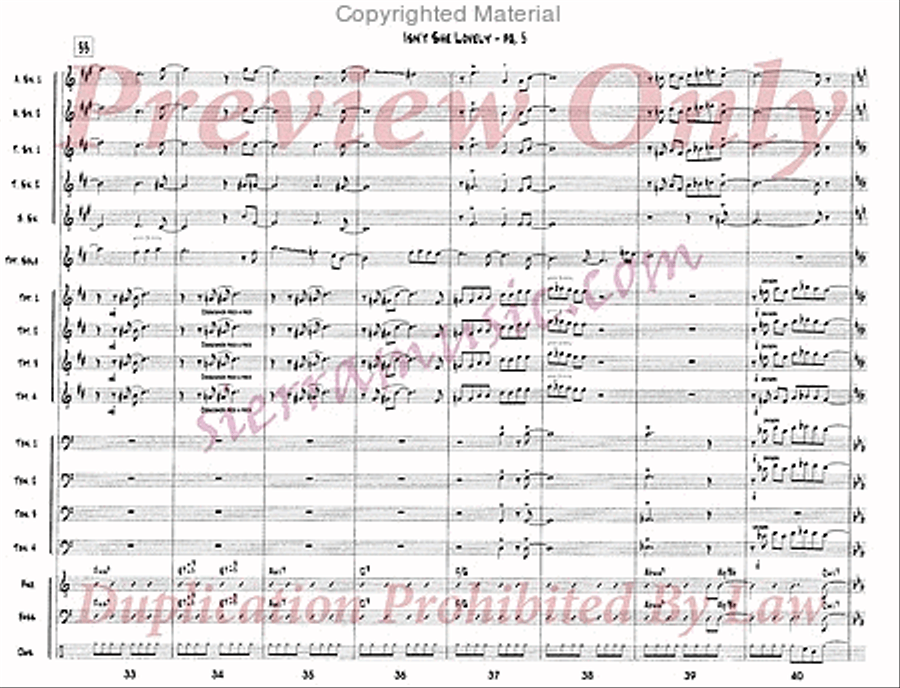 Isn't She Lovely (For Doc) Jazz Ensemble scores gallery preview page 6