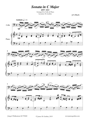 BACH: Sonata BWV 1033 for Cello & Piano